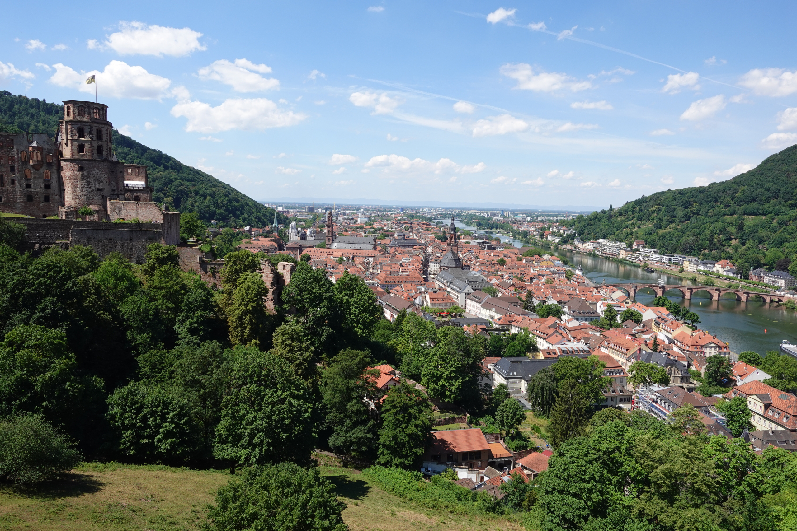 From Heidelberg Castle you get the best view from the Old Town