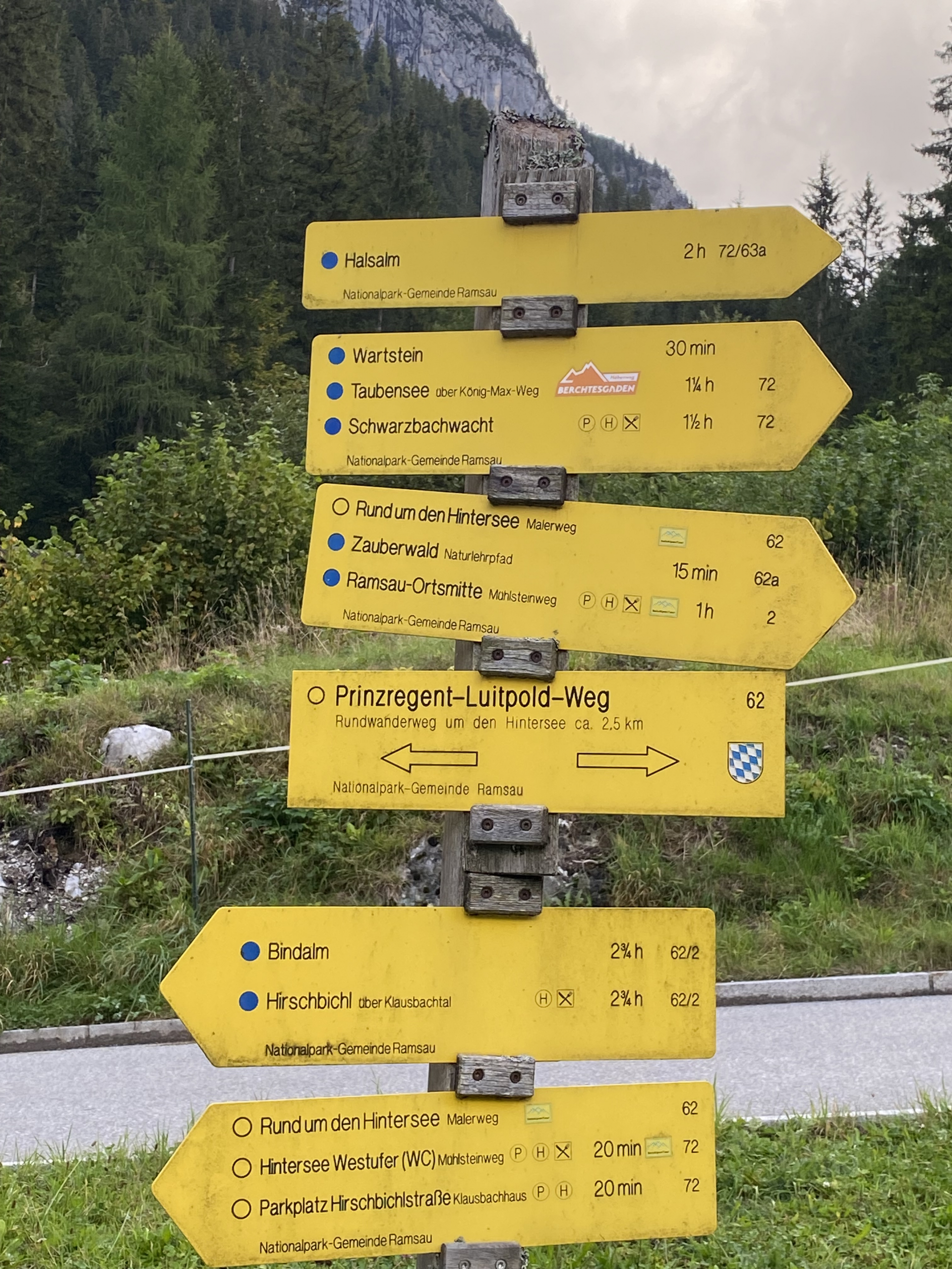 Hiking trails around Hintersee in Ramsau, Bavaria, Germany